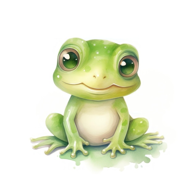 Adorable Baby Frog Clipart on White Background AI Generated ...