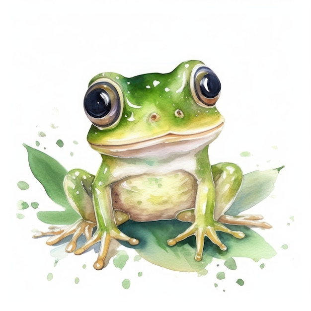 Adorable Baby Frog Clipart on White Background AI Generated ...