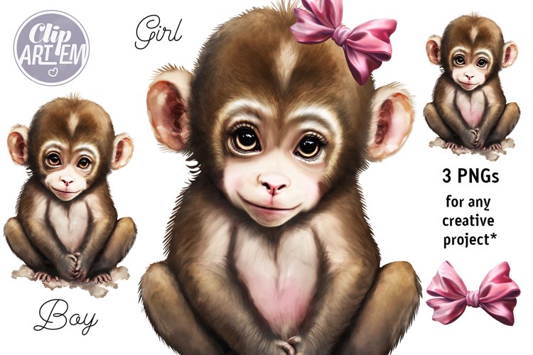 young monkey cliparts