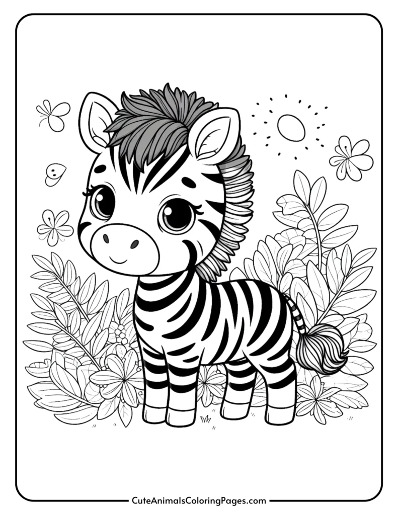 Zebra Coloring Pages (5 Free Printable Pages) - Cute Animals ...