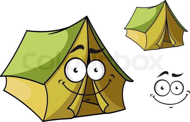 Grünes Zelt-Symbol, Cartoon-Stil 14350449 Vektor Kunst bei Vecteezy