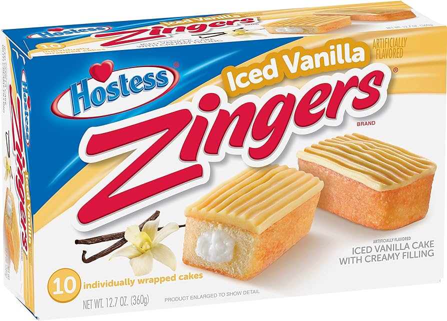 HOSTESS Zingers Iced Vanilla Cake with Creamy Filling 10 St. (360g) :  Amazon.de: Lebensmittel &amp; Getränke