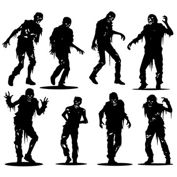 zombie silhouette cliparts