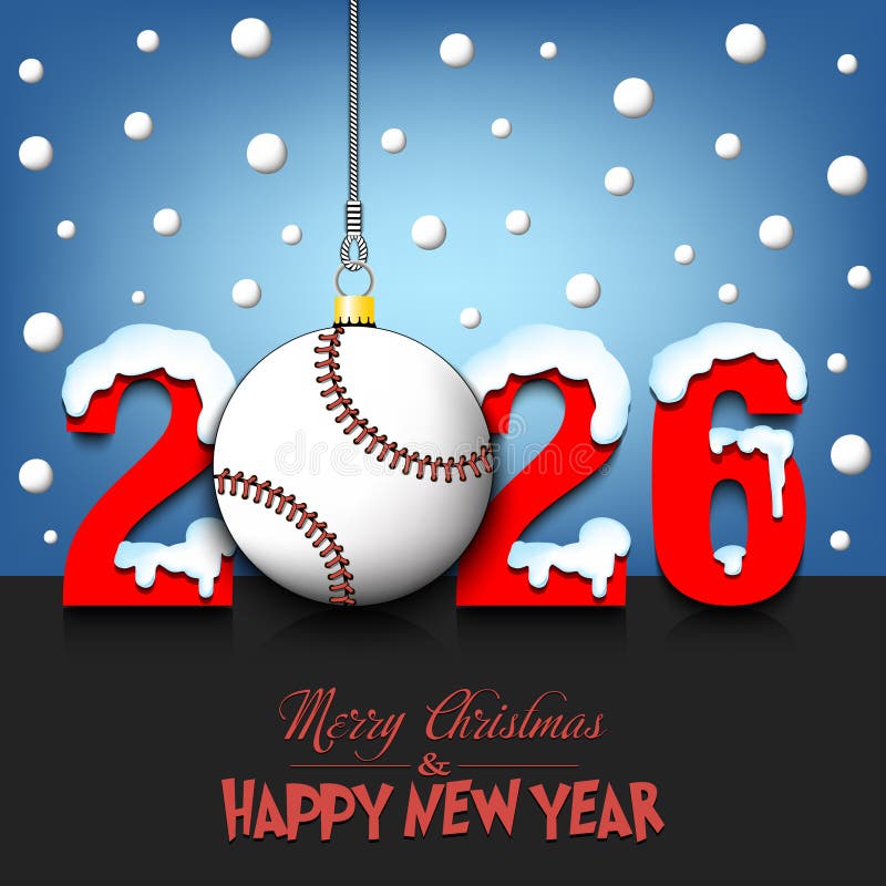 2026 Baseball New Year & Christmas Greeting Card