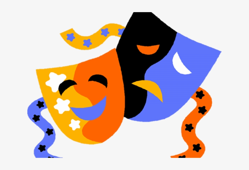 Colorful Abstract Theater Masks Illustration | Drama Art