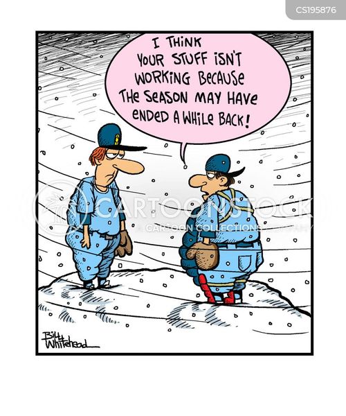 Baseball Season Ended Cartoon - Winter Sports Humor