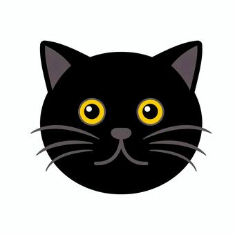 Black Cat Face Icon: Cute Vector Illustration for Design Projects