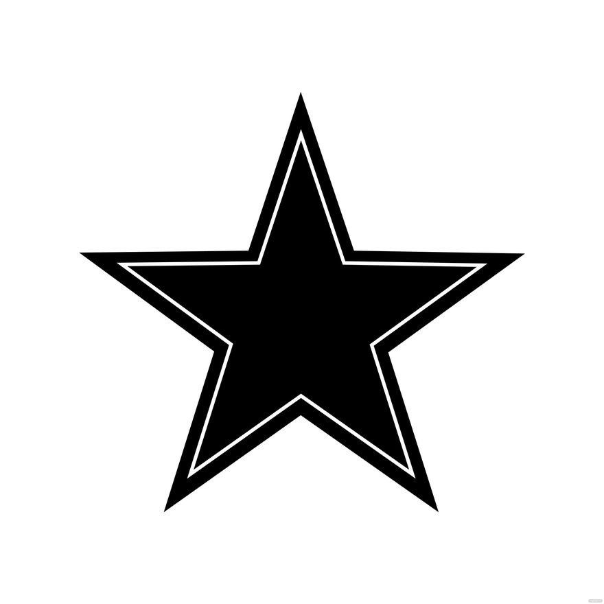 Black Star Icon with White Outline | Simple Graphic Design