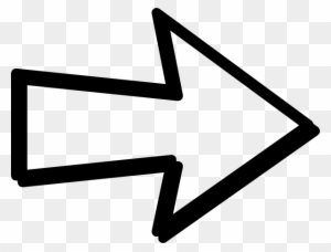 Black outlined arrow pointing right on transparent background