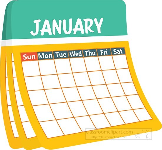 Blank January Calendar Clipart - Free Illustration