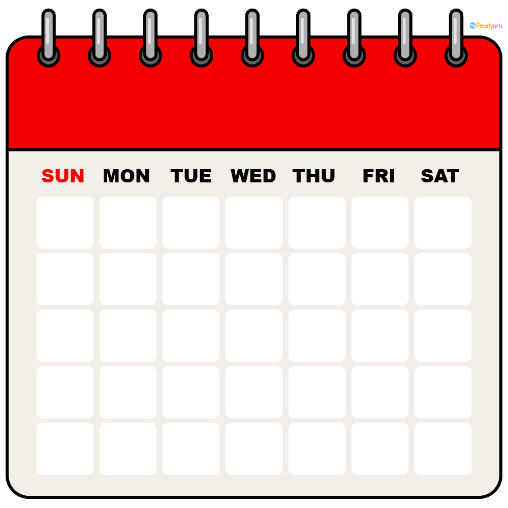 Free Blank Monthly Calendar Template with Red Header