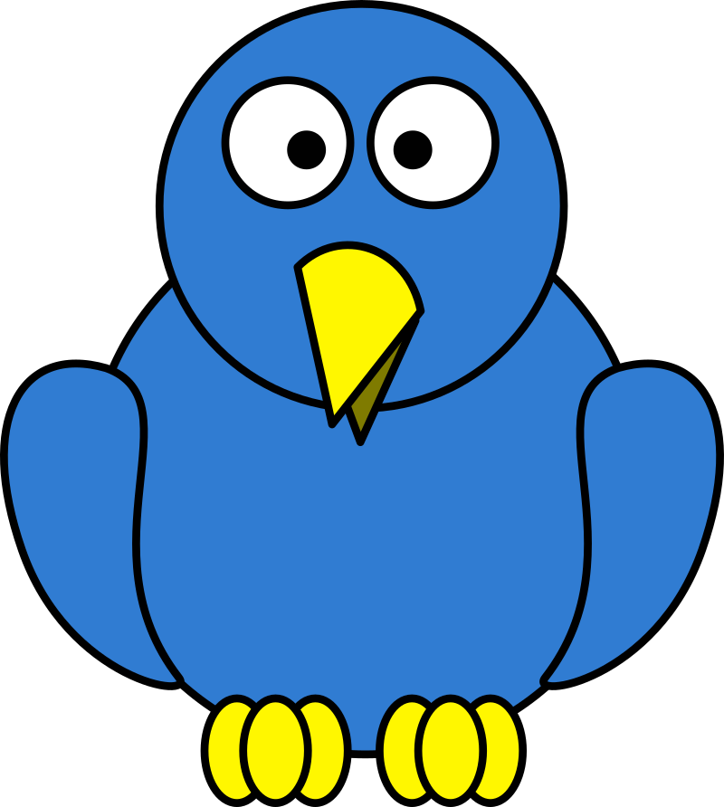 Blue Cartoon Bird Clipart - Free Vector Illustration
