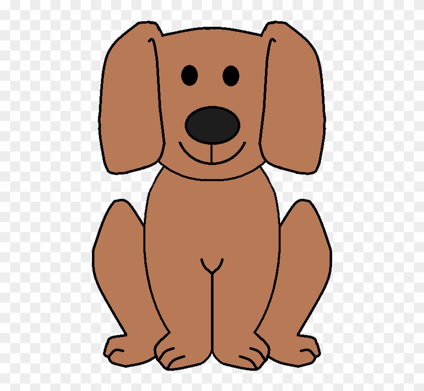 Cute Cartoon Brown Dog Sitting Illustration