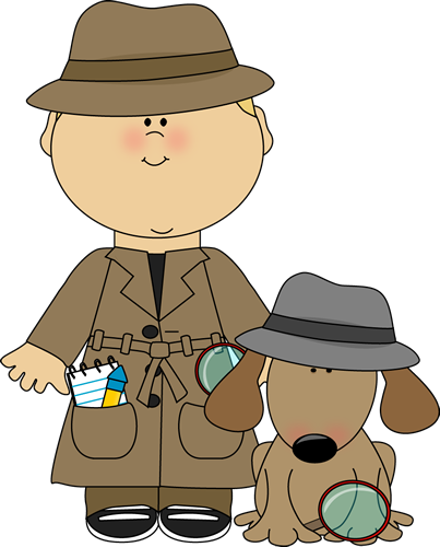 Cartoon Detective and Dog Illustration for Mystery Themes
