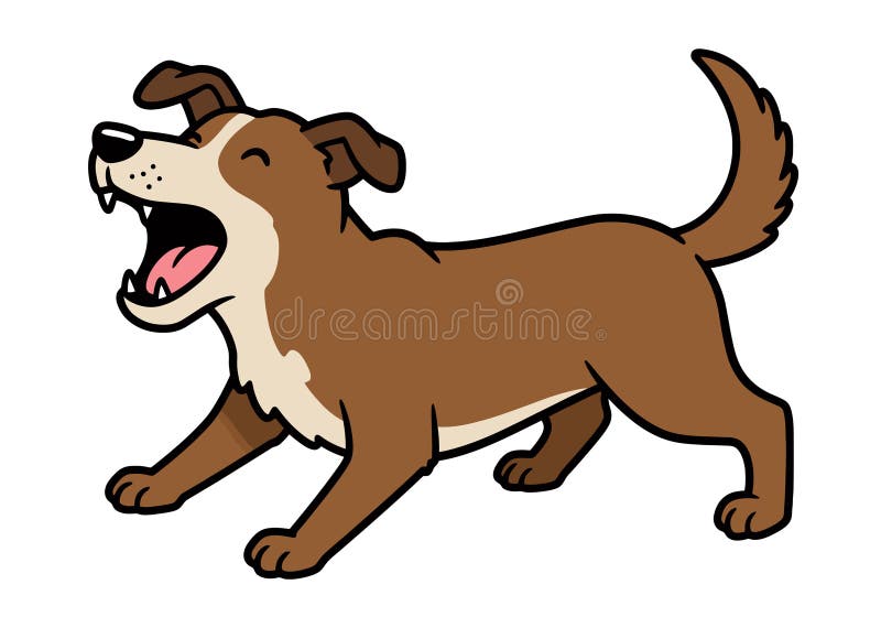 Cartoon Dog Barking Loudly - Vector Clip Art