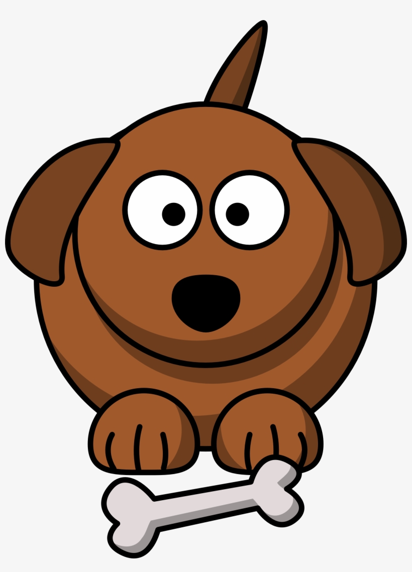 Cute Cartoon Dog Holding a Bone - Free Vector Clip Art