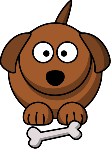 Cute Cartoon Brown Dog with Bone - Free Vector Illustration