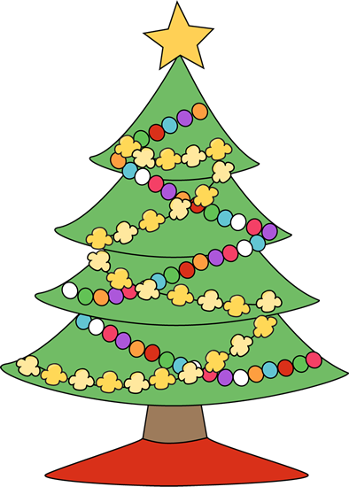 Colorful Cartoon Christmas Tree Illustration with Star and Lights