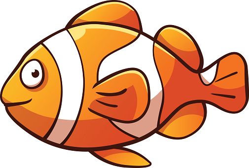 Cute Cartoon Clownfish Vector Illustration - Free Clipart