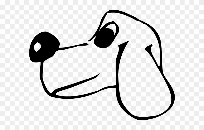 Simple Cartoon Dog Head Line Drawing Illustration