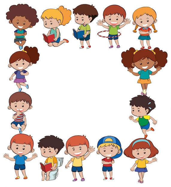 Colorful Cartoon Kids Border Frame for Educational Designs