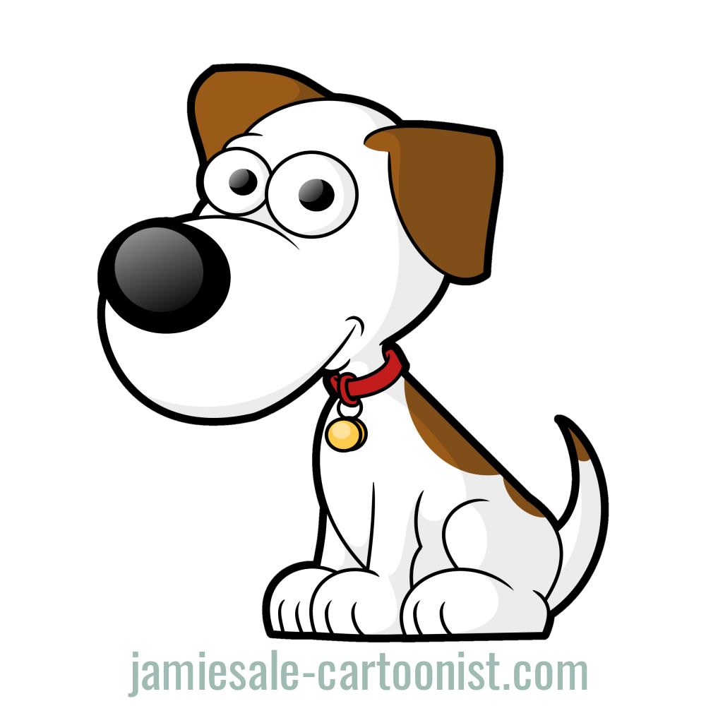 Cute Cartoon Dog Clipart - Sitting Puppy Illustration