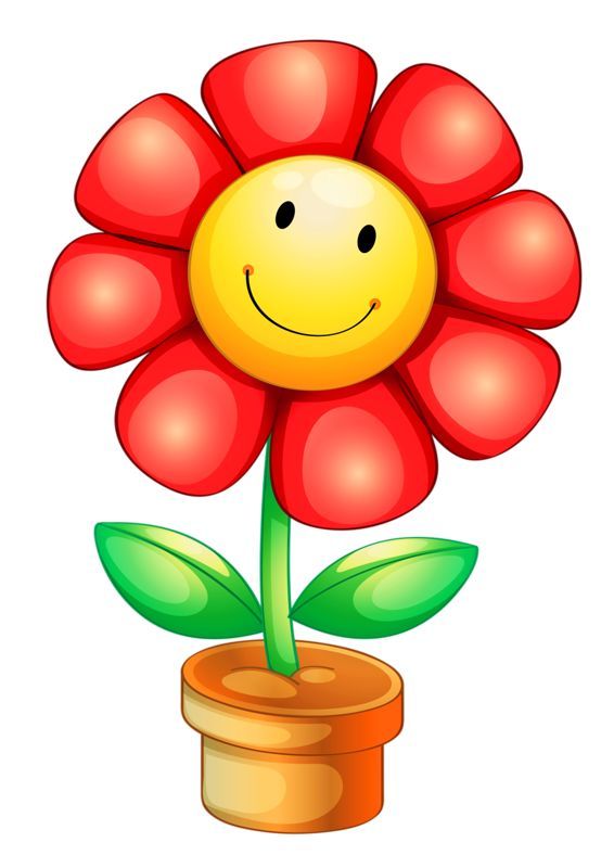 Cheerful Smiley Flower Illustration in a Pot