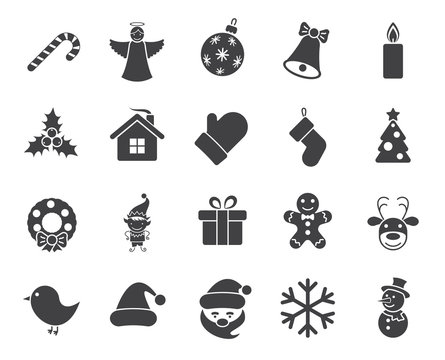 Christmas Icons Set - Free Vector Silhouettes for Holiday Design
