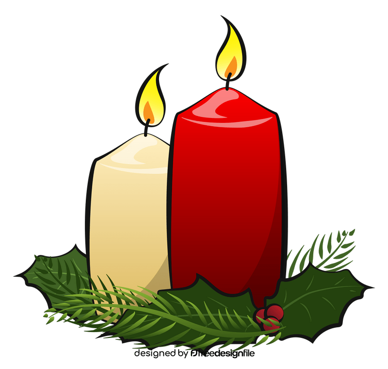 Festive Christmas Candles with Holly and Pine Vector Illustration