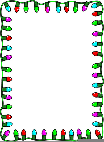 Colorful Christmas Light Border Frame - Holiday Clipart