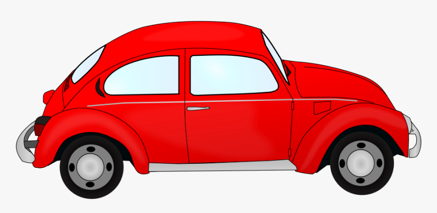 Classic Red Beetle Car Vector Illustration