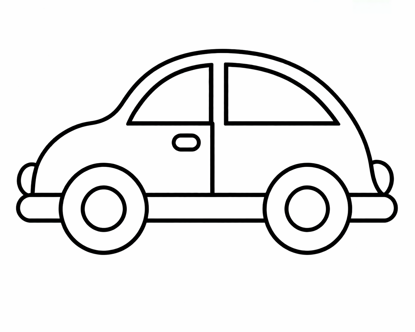 Classic Car Side View Icon - Minimalist Line Art Illustration