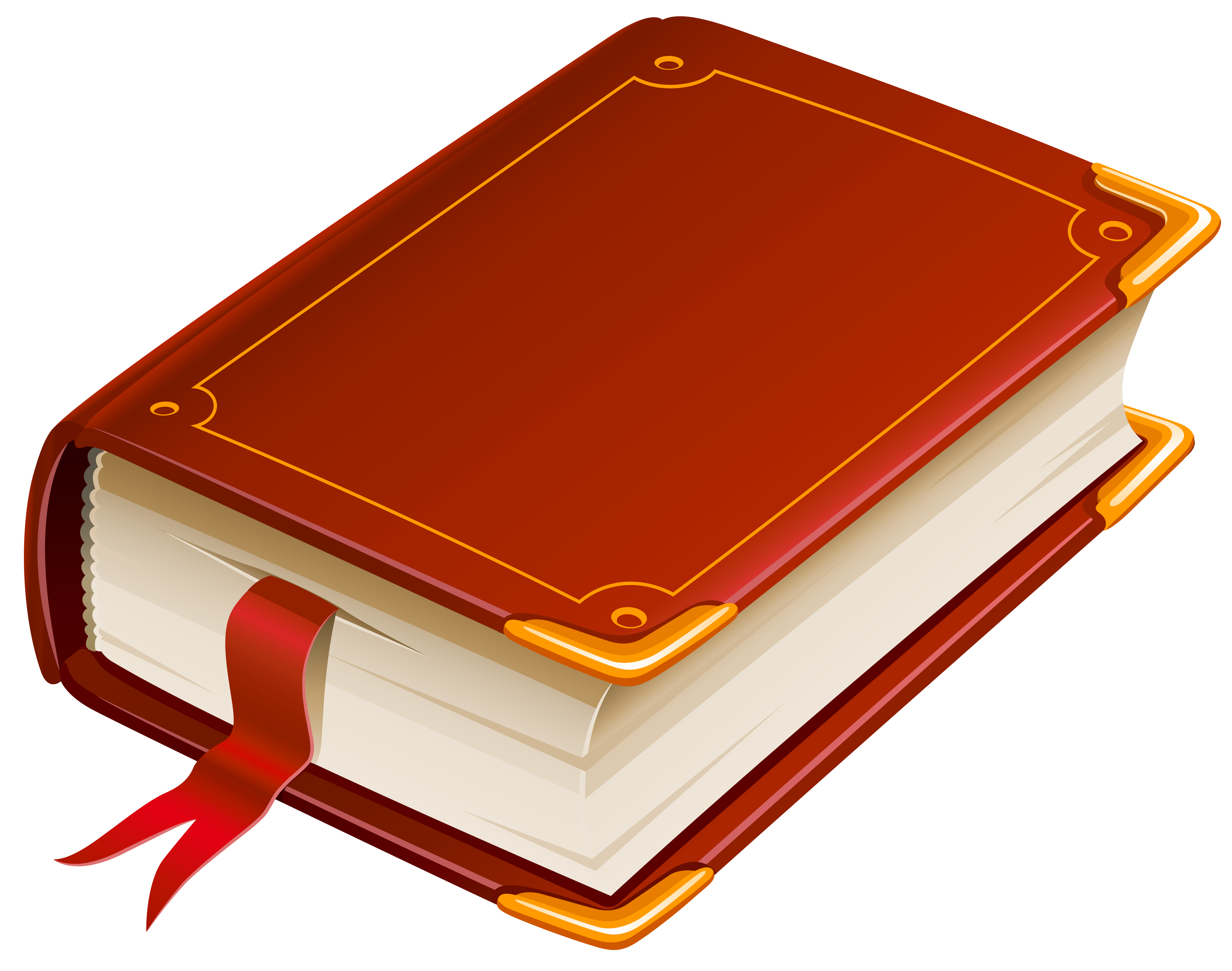 Classic Red Hardcover Book Illustration with Gold Trim