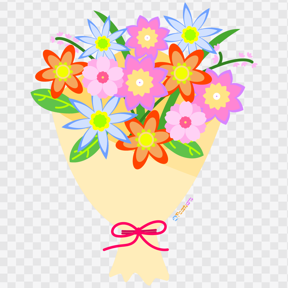 Colorful Cartoon Flower Bouquet Clipart - Free Vector Illustration