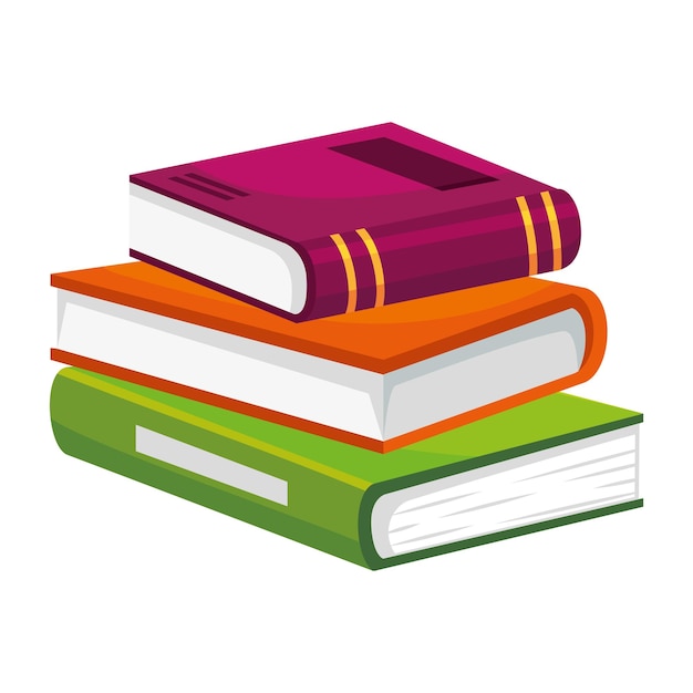 Colorful Stack of Books Vector Illustration