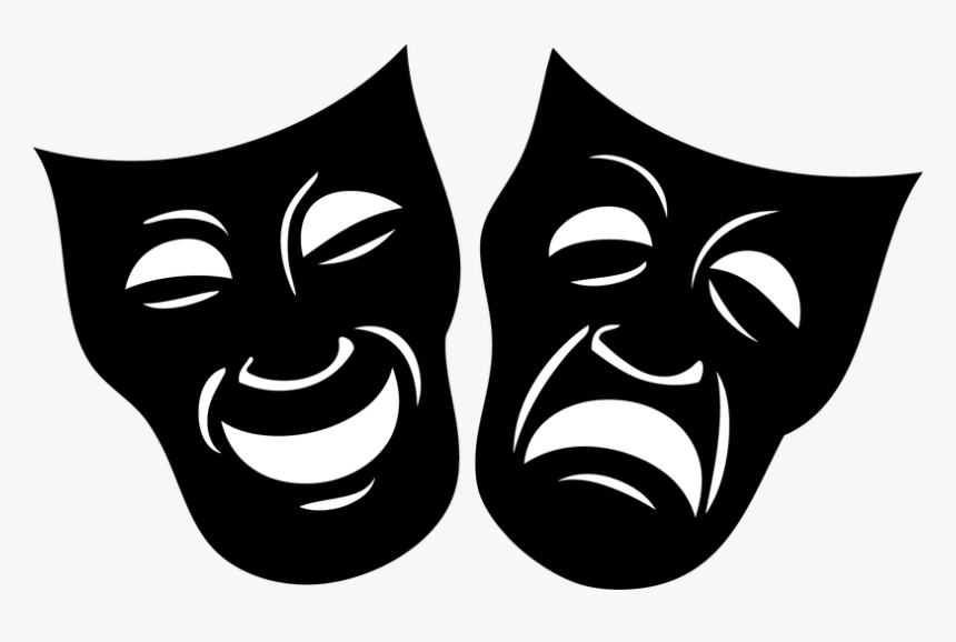 Comedy and Tragedy Theater Masks - Classic Drama Symbol