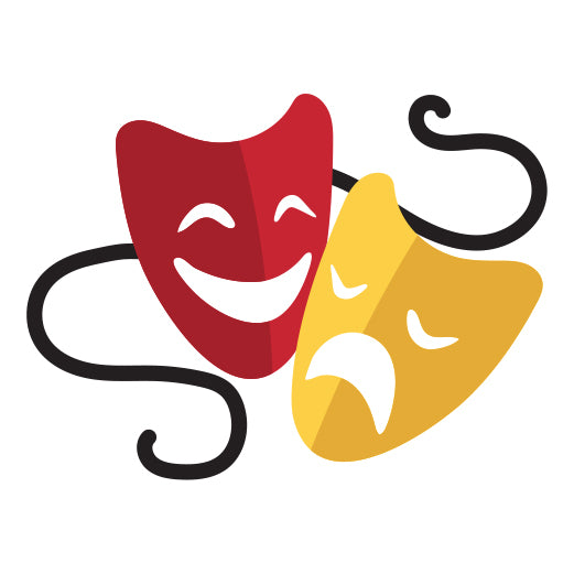 Classic Comedy and Tragedy Theater Masks Symbol