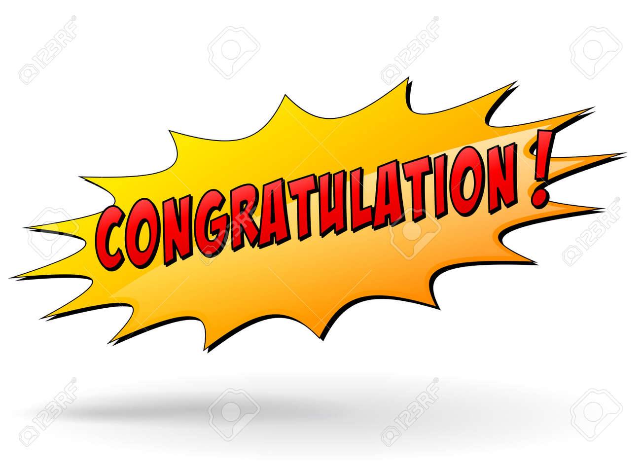 Yellow Comic Book Congratulations Explosion Graphic