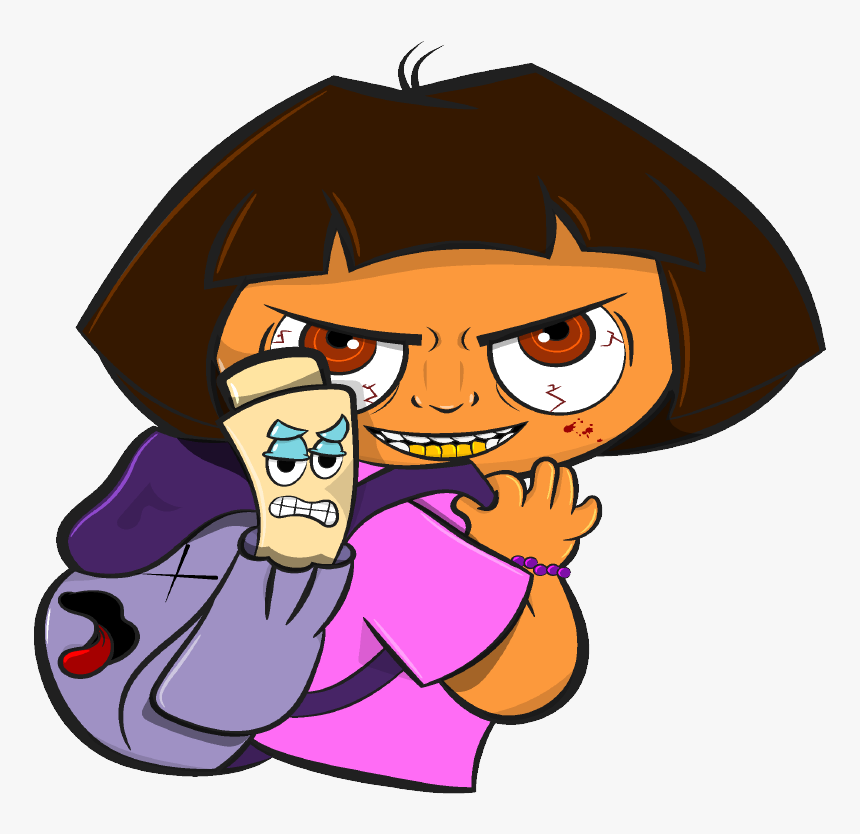 Creepy Dora the Explorer Fan Art with Terrified Map | Horror Cartoon Parody