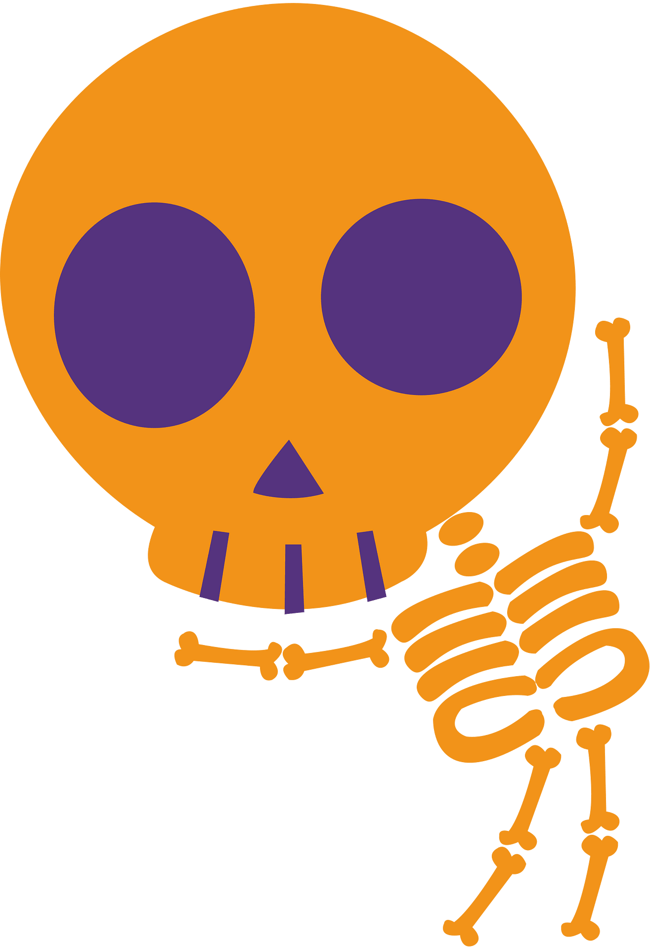 Cute Orange Skeleton Vector Illustration for Halloween