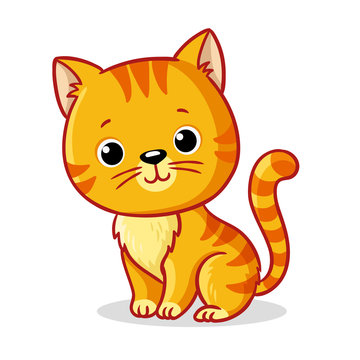 Cute Orange Tabby Cat Cartoon Illustration