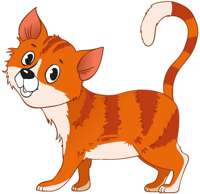 Cute Orange Tabby Cat Cartoon Vector Illustration