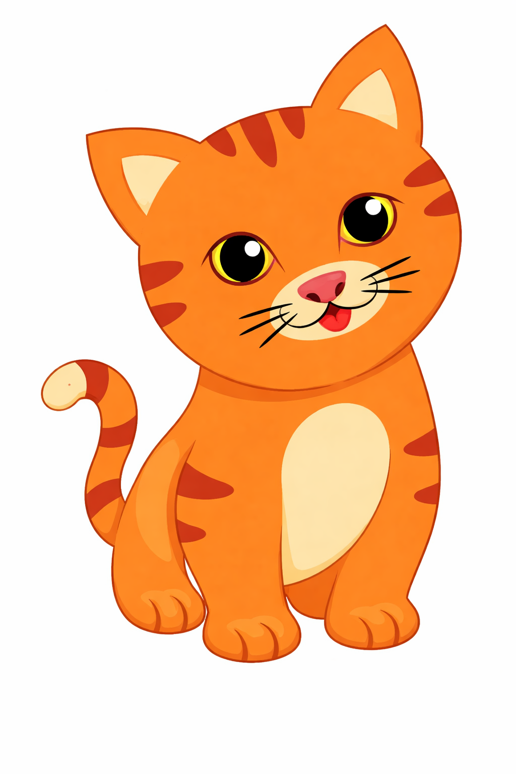 Cute Orange Tabby Kitten Clipart - Free Download