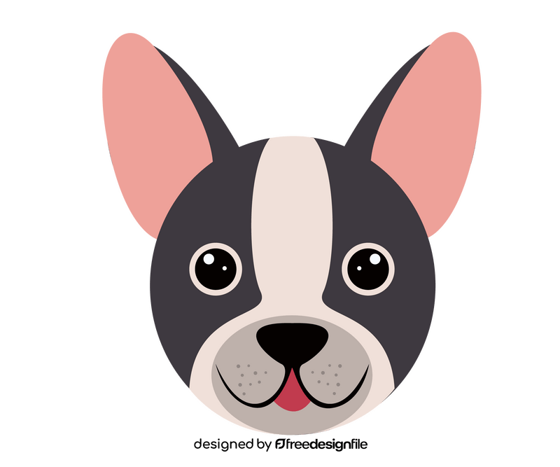 Adorable Boston Terrier Face Vector Illustration | Free Design Resource