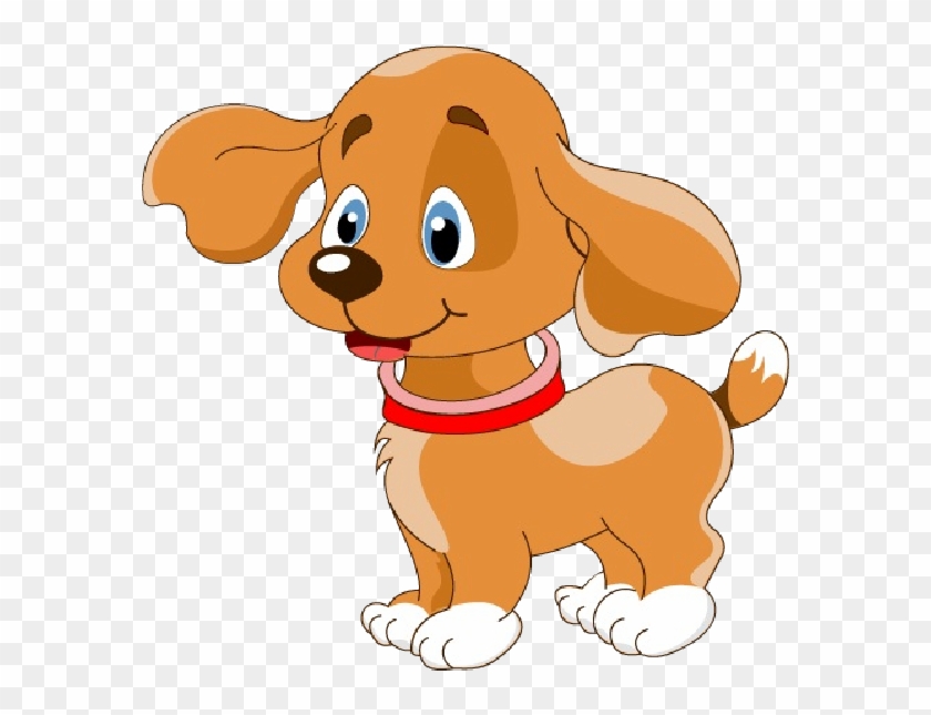 Happy Brown Puppy Cartoon Illustration - Cute Dog Clip Art