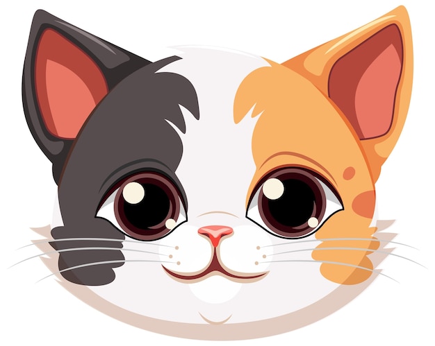 Adorable Calico Cat Face Vector Illustration | Cute Pet Art