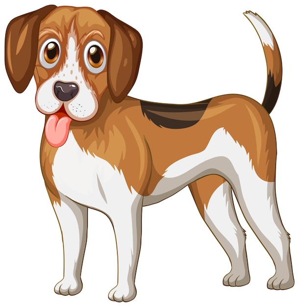 Happy Cartoon Beagle Dog Illustration - Free Vector Art