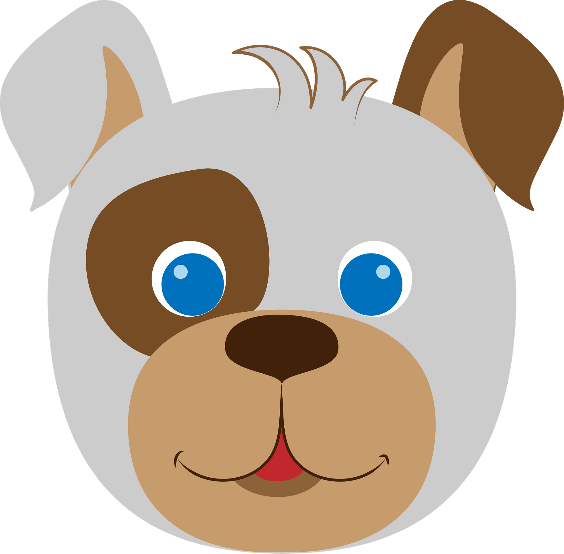 Cute Cartoon Dog Face Vector Illustration | Happy Puppy Icon