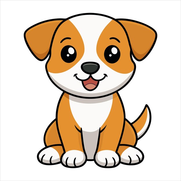Adorable Cartoon Puppy Vector Illustration - Happy Dog Character