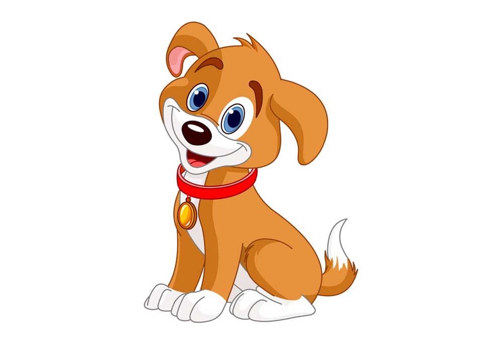 Cute Cartoon Puppy Illustration - Happy Dog Vector Art